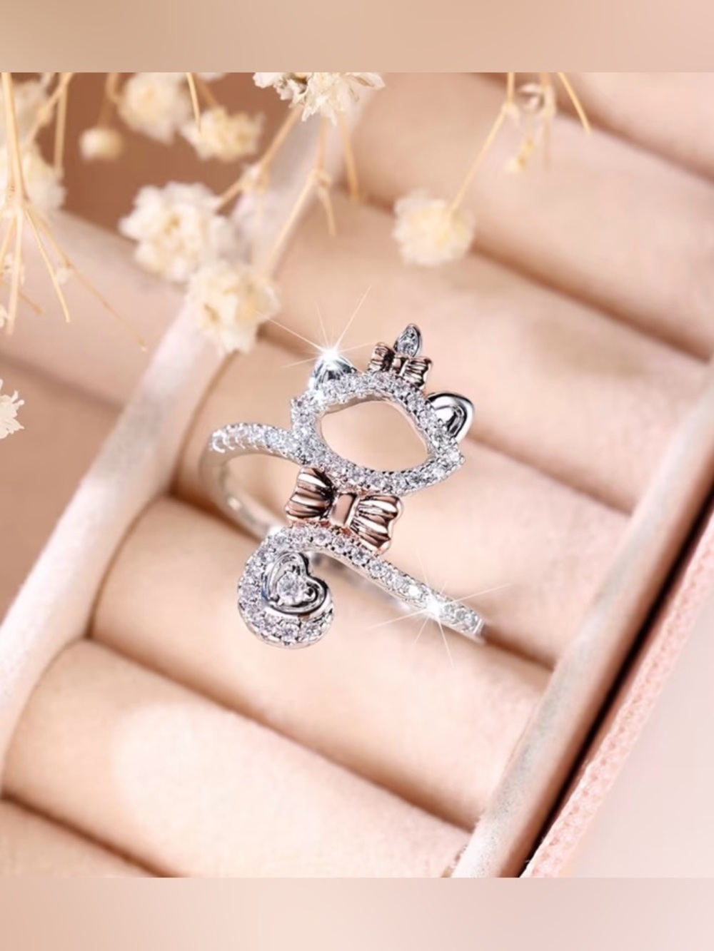 😸 Marie from Disney’s Aristocats Sterling Silver Cat Ring - Picture 11 of 16
